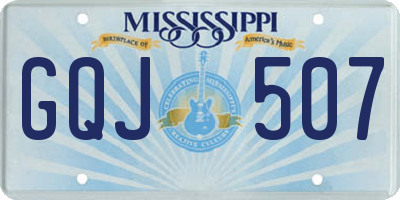 MS license plate GQJ507