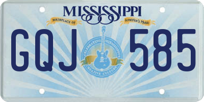 MS license plate GQJ585