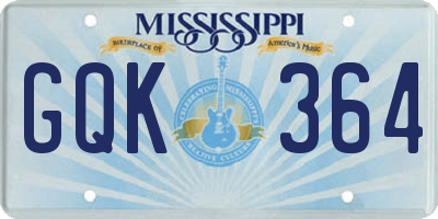 MS license plate GQK364