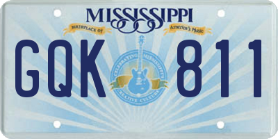 MS license plate GQK811