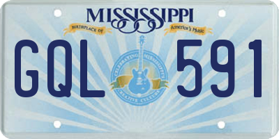 MS license plate GQL591