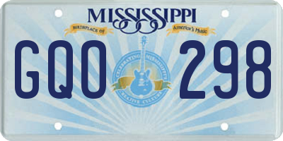 MS license plate GQO298