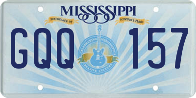 MS license plate GQQ157