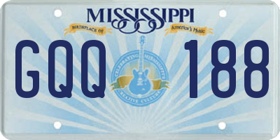 MS license plate GQQ188