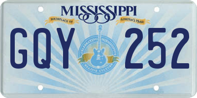 MS license plate GQY252