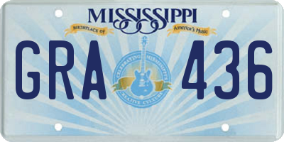 MS license plate GRA436