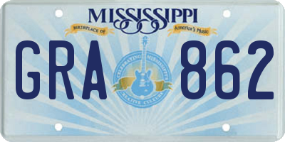 MS license plate GRA862