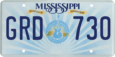 MS license plate GRD730