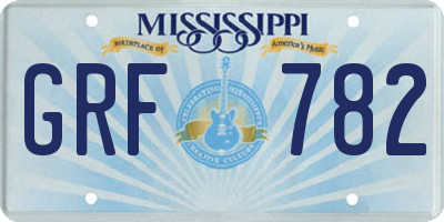 MS license plate GRF782