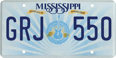 MS license plate GRJ550