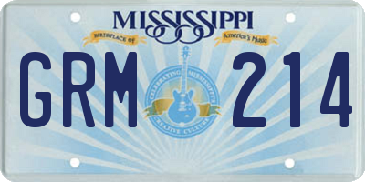 MS license plate GRM214