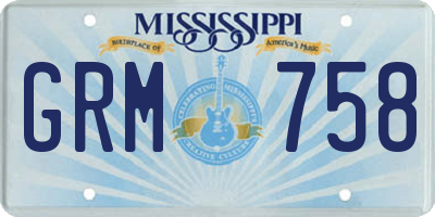 MS license plate GRM758
