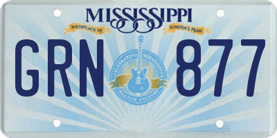 MS license plate GRN877