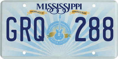MS license plate GRQ288