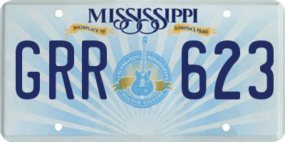 MS license plate GRR623