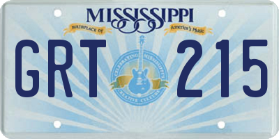 MS license plate GRT215