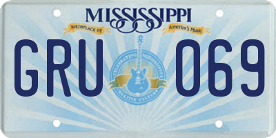 MS license plate GRU069