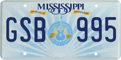 MS license plate GSB995