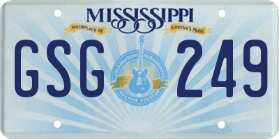 MS license plate GSG249