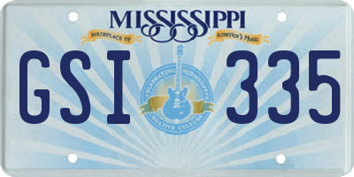 MS license plate GSI335