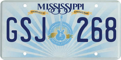 MS license plate GSJ268