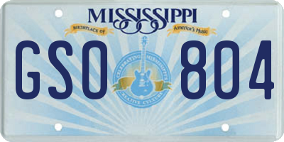 MS license plate GSO804