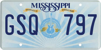 MS license plate GSQ797