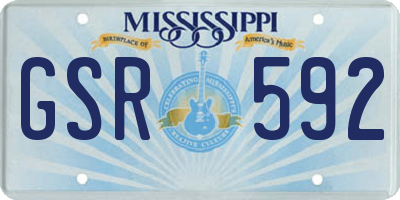 MS license plate GSR592