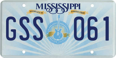 MS license plate GSS061