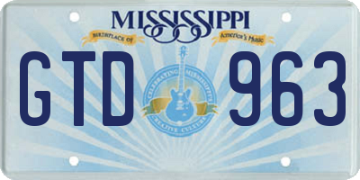 MS license plate GTD963