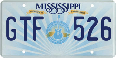 MS license plate GTF526