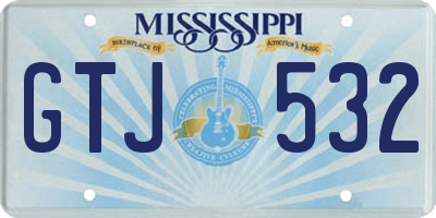 MS license plate GTJ532