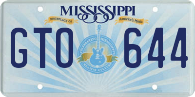 MS license plate GTO644
