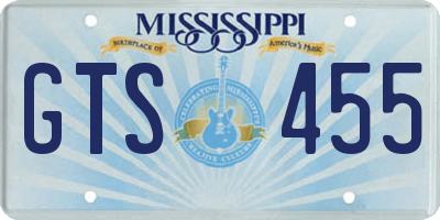 MS license plate GTS455