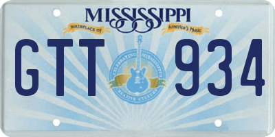 MS license plate GTT934