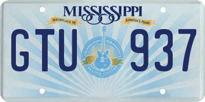 MS license plate GTU937