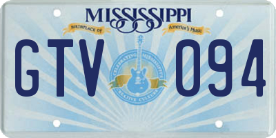 MS license plate GTV094