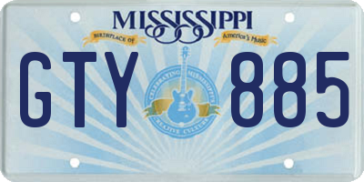 MS license plate GTY885