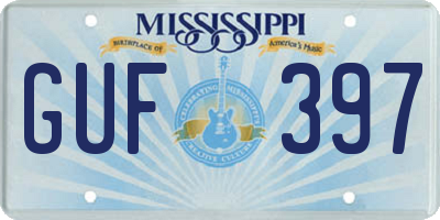 MS license plate GUF397