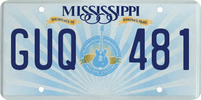 MS license plate GUQ481