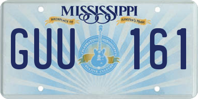 MS license plate GUU161