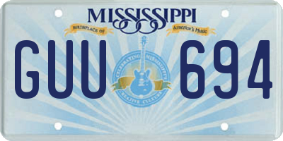 MS license plate GUU694