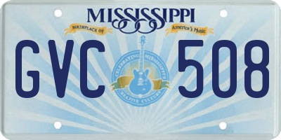 MS license plate GVC508