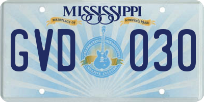 MS license plate GVD030