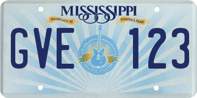 MS license plate GVE123