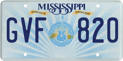 MS license plate GVF820