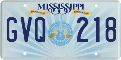 MS license plate GVQ218
