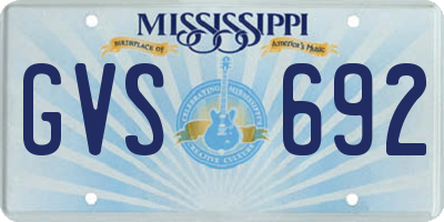 MS license plate GVS692