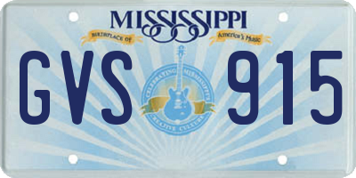 MS license plate GVS915