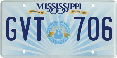 MS license plate GVT706